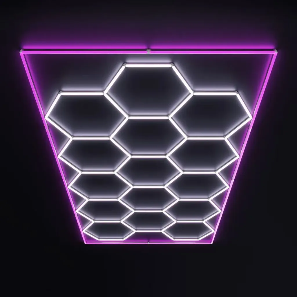[HEX‑PINK] Salon Lighting | Hexagon Light | Pink