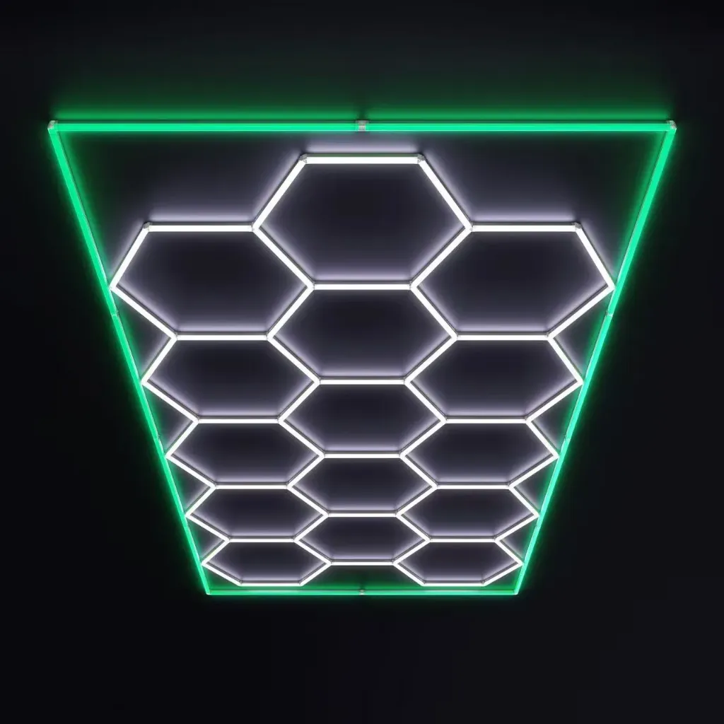 [HEX-HLT1-GREEN] Salon Lighting | Hexagon Light | Green