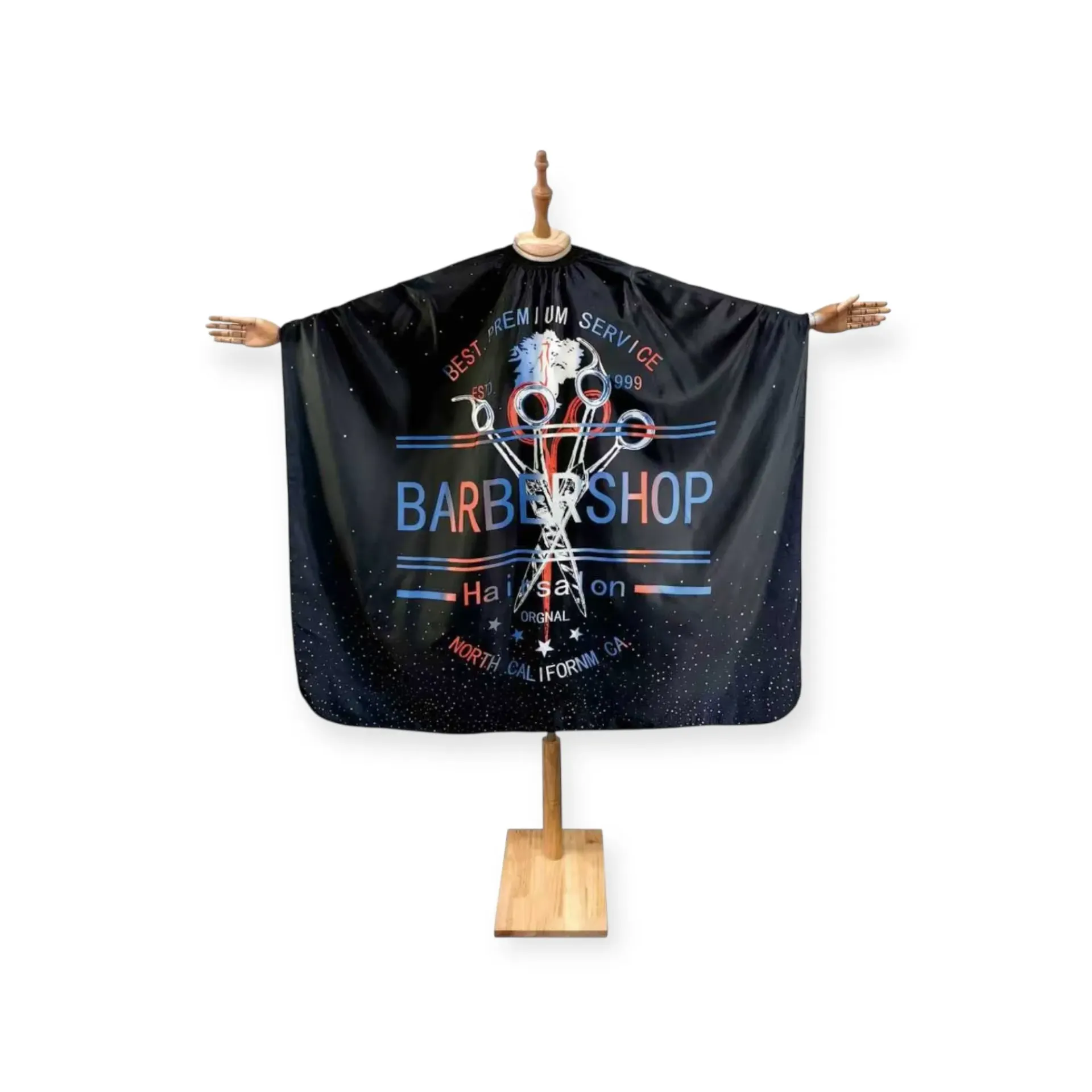 [AN-01] DITA Barber Cape - Super Black Premium Barbershop Cape