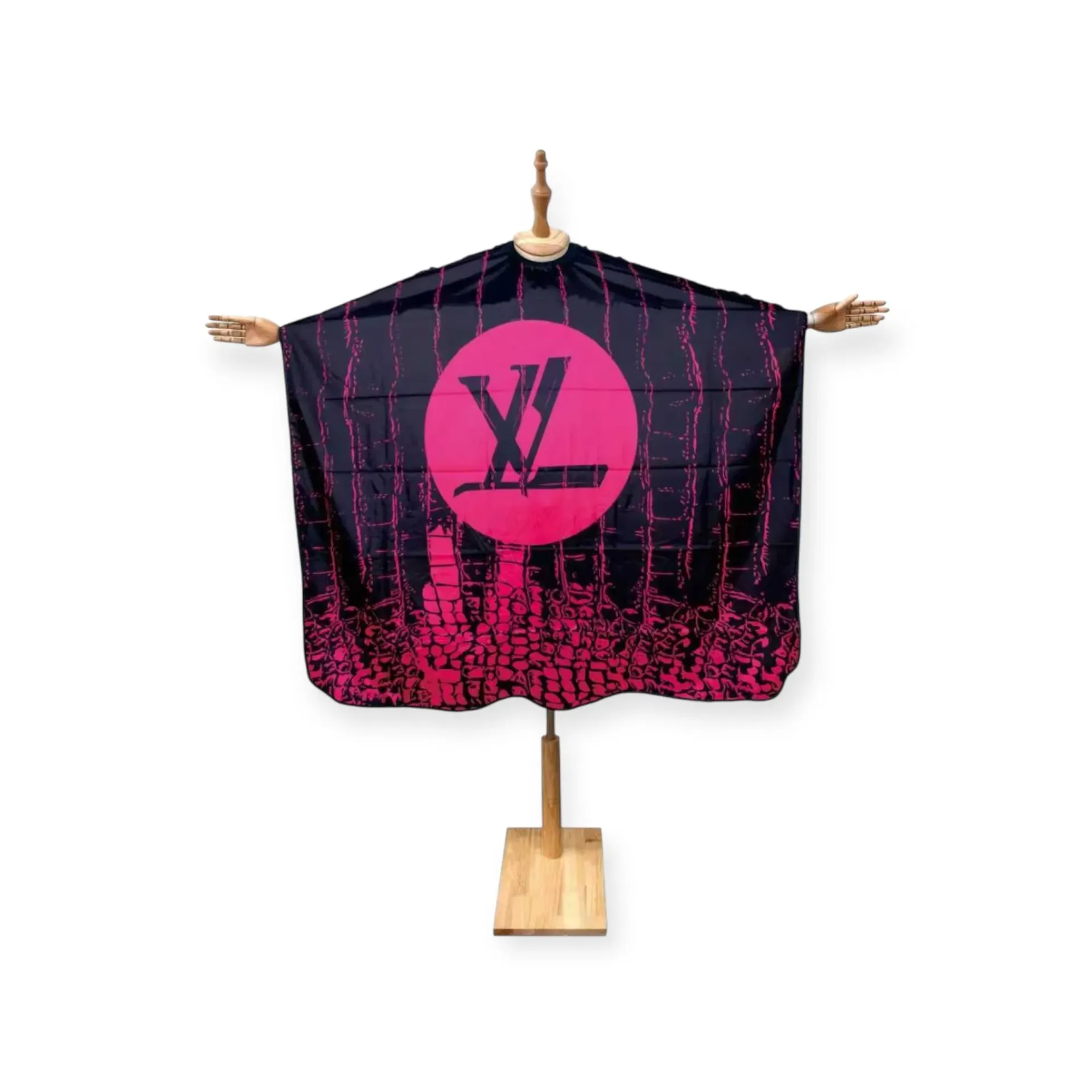 [AN-05 Super Black] DITA Barber Cape – Super Black Pink Emblem Edition