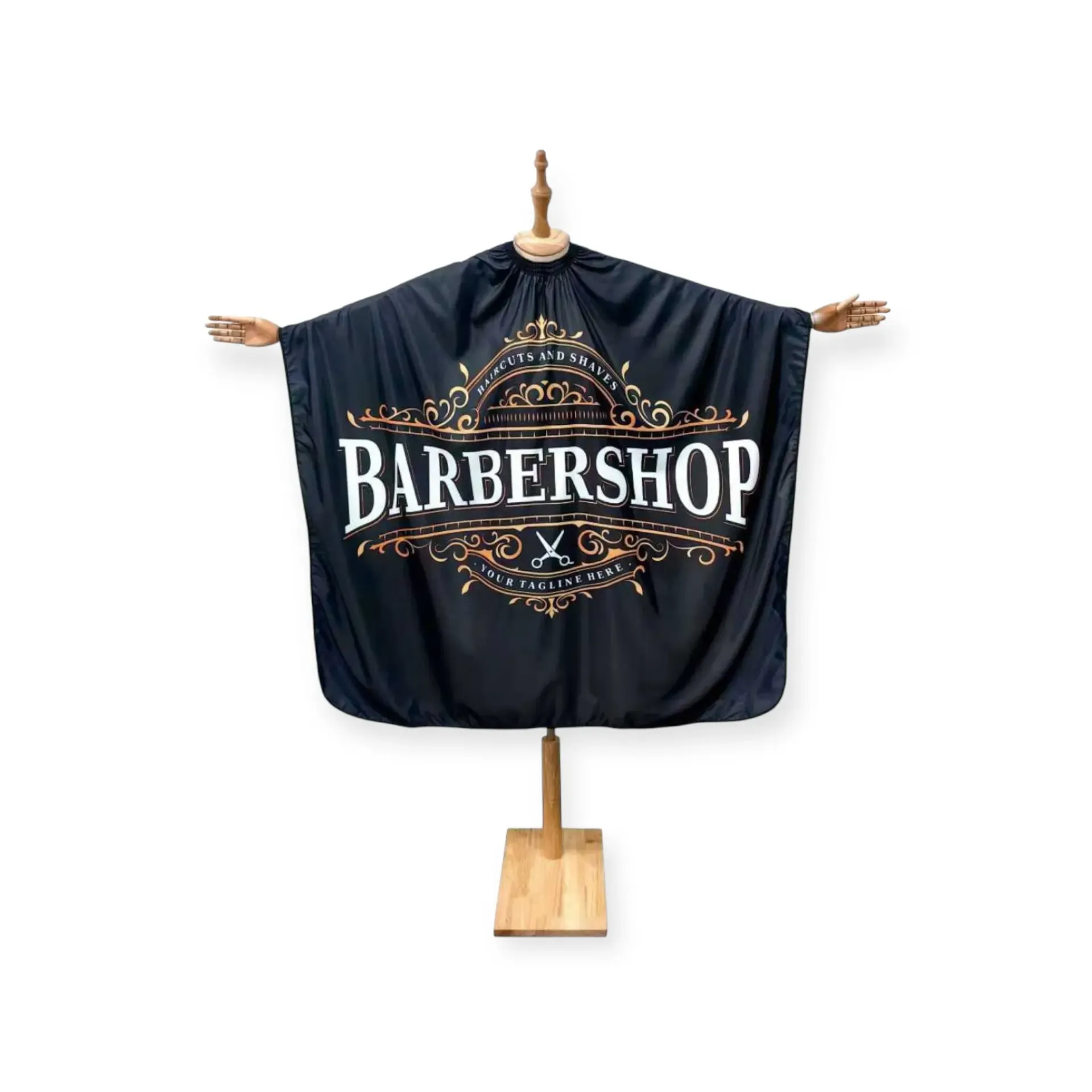 [AN-09 Super Black] DITA Barber Cape – Super Black Classic Barbershop Edition