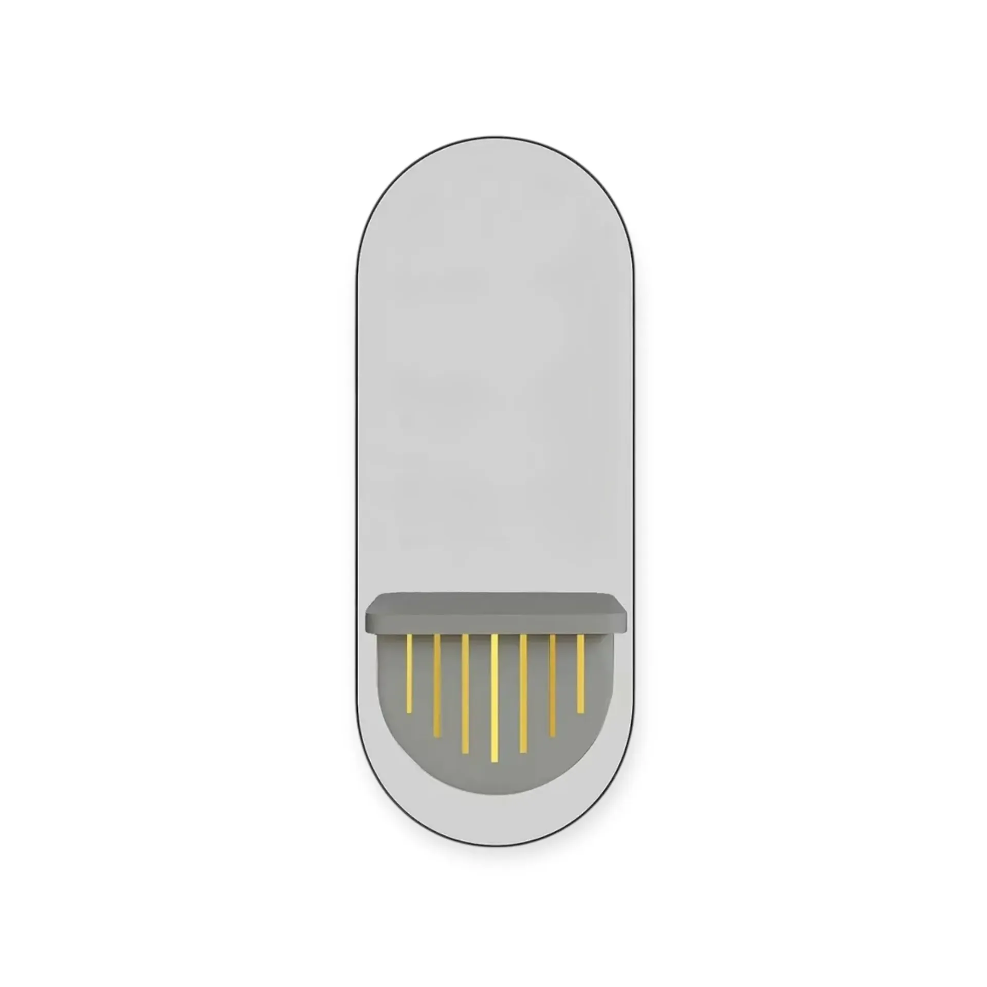 [JS-05 Grey & Gold] DITA Salon Mirror | JS-05 | Grey & Gold | LED with Power Sockets & Dryer Holder