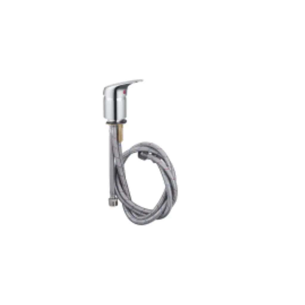[SF-Silver-Faucet-Hose] Silver Faucet with Hose | Professional Barber Sink Faucet for Salon Use