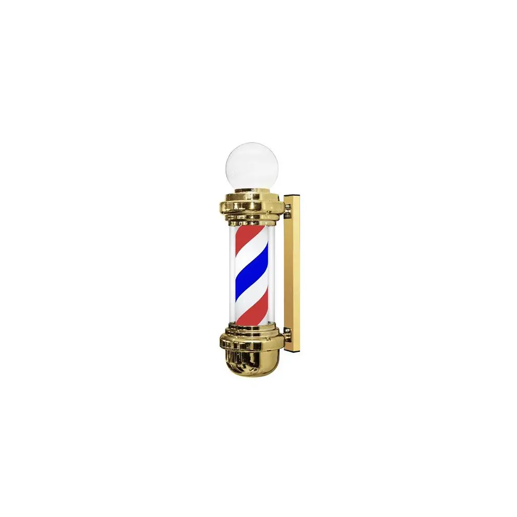 [BP-02 Gold 98cm] DITA Barber Pole Gold BP-02 98cm | LED Rotating Classic Barbershop Sign
