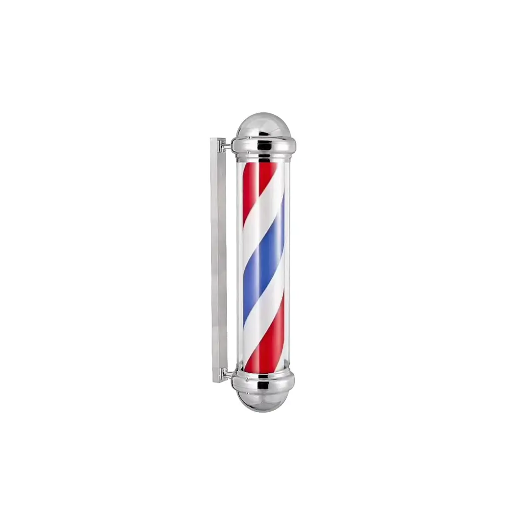[BP-06 Silver 158,5 cm] DITA Barber Pole Silver BP-06 – 158.5cm | LED Rotating Classic Barbershop Sign