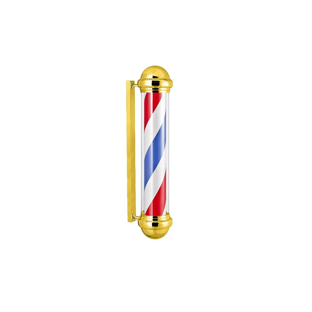 [BP-06 Gold 158,5 cm] DITA Barber Pole Gold BP-06 – 158.5cm | LED Rotating Classic Barbershop Sign