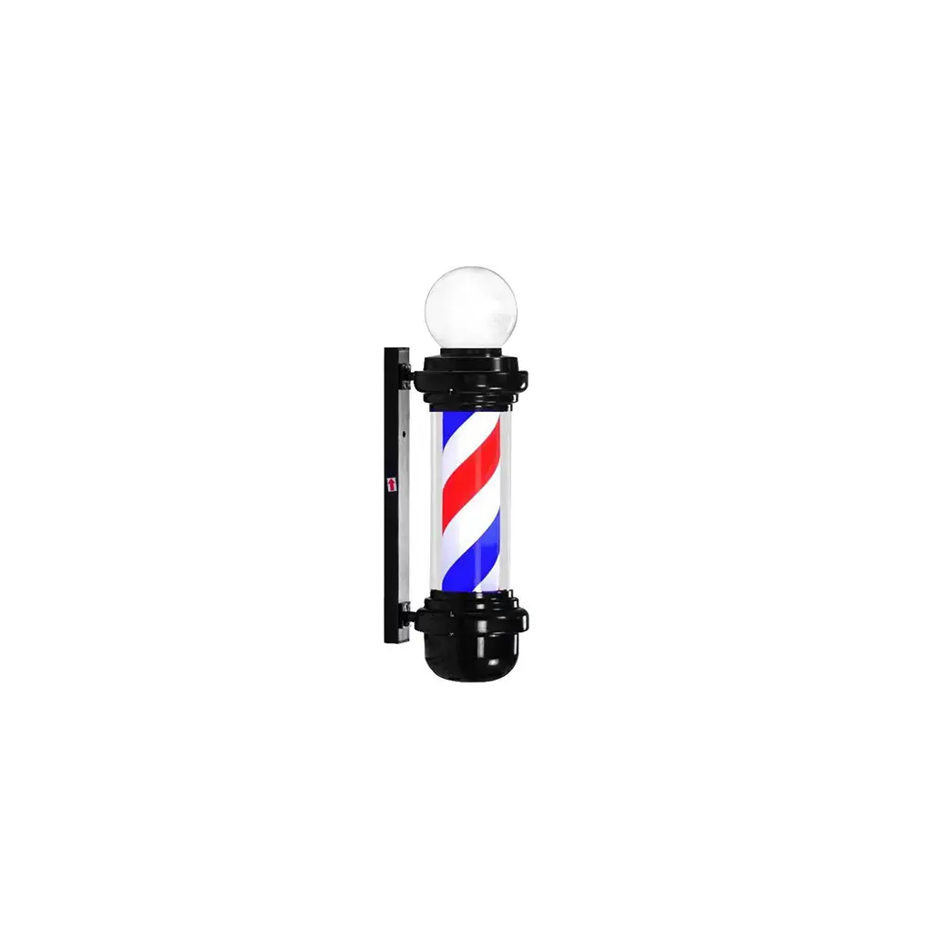 [BP-07 Black 98 cm] DITA Barber Pole Black BP-07 98cm | LED Rotating Classic Barbershop Sign