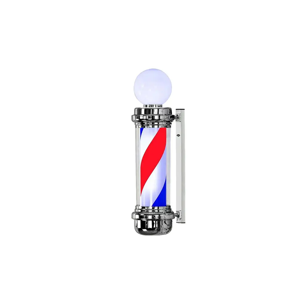 [BP-07 Silver 98 cm] DITA Barber Pole Silver BP-07 98cm | LED Rotating Classic Barbershop Sign