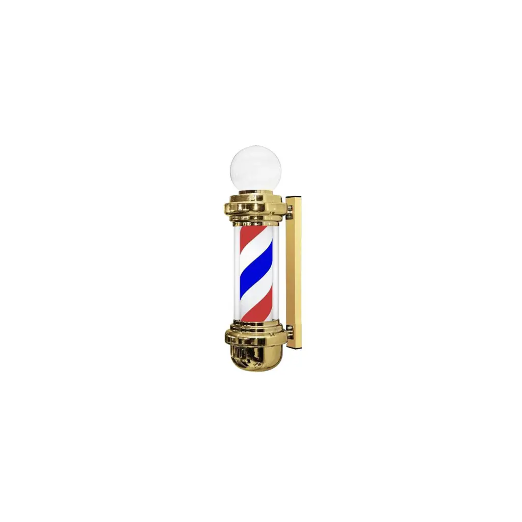 [BP-07 98 cm] DITA Barber Pole Gold BP-07 98cm | LED Rotating Classic Barbershop Sign