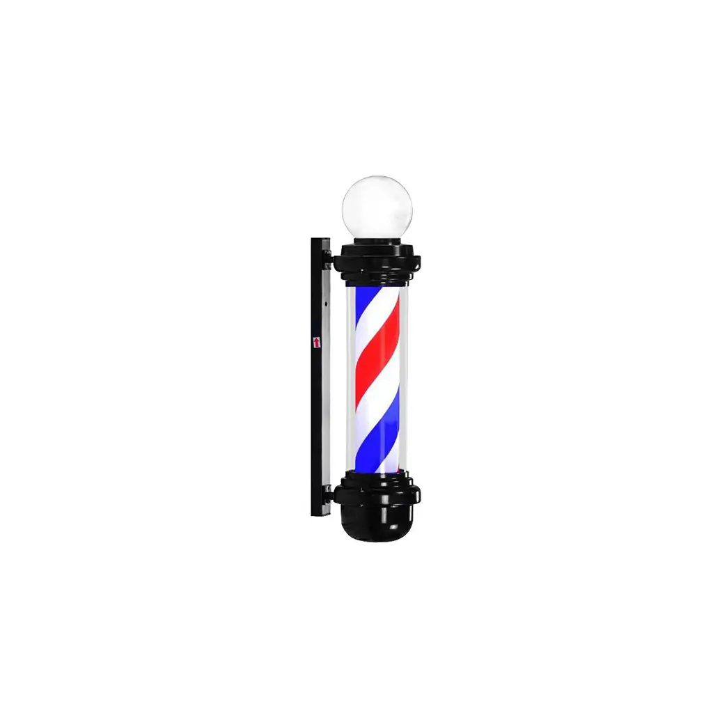 [BP-08 Black 140 cm] DITA Barber Pole Black BP-08 140cm | LED Rotating Classic Barbershop Sign