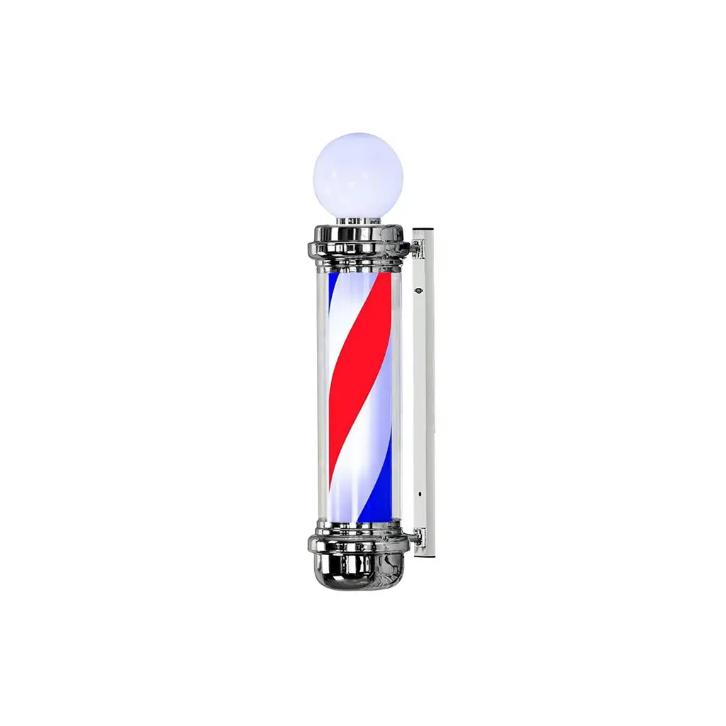 DITA Barber Pole Silver BP-08 140cm | LED Rotating Barbershop Sign