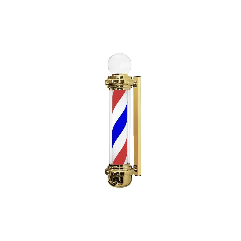 [BP-09 Gold 170 cm] DITA Barber Pole Gold BP-09 170cm | LED Rotating Classic Barbershop Sign
