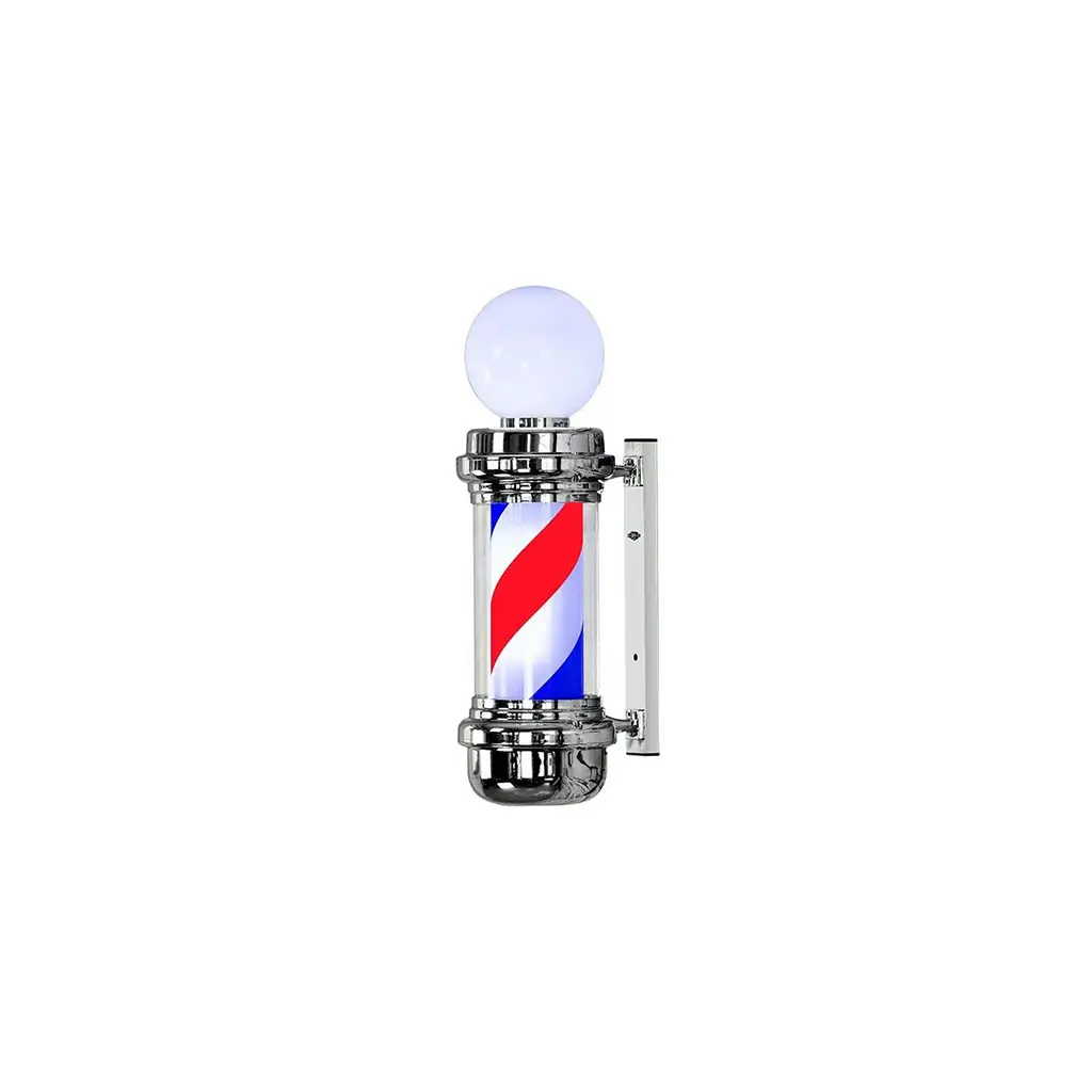 [BP-02 Silver 98cm] DITA Barber Pole Silver BP-02 98cm | LED Rotating Classic Barbershop Sign