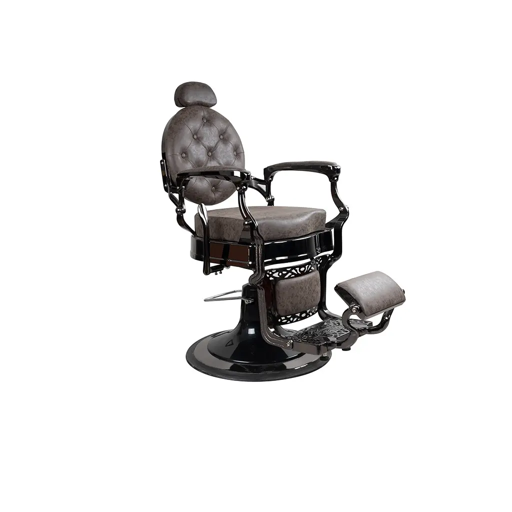 Barber Chair FR-58023-A3 | Black Chrome | New York Brown (005)