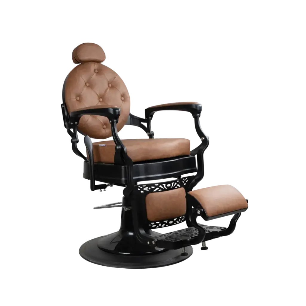 Barber Chair FR-58019-A3 | Black Matte | Dubai Tan (035)