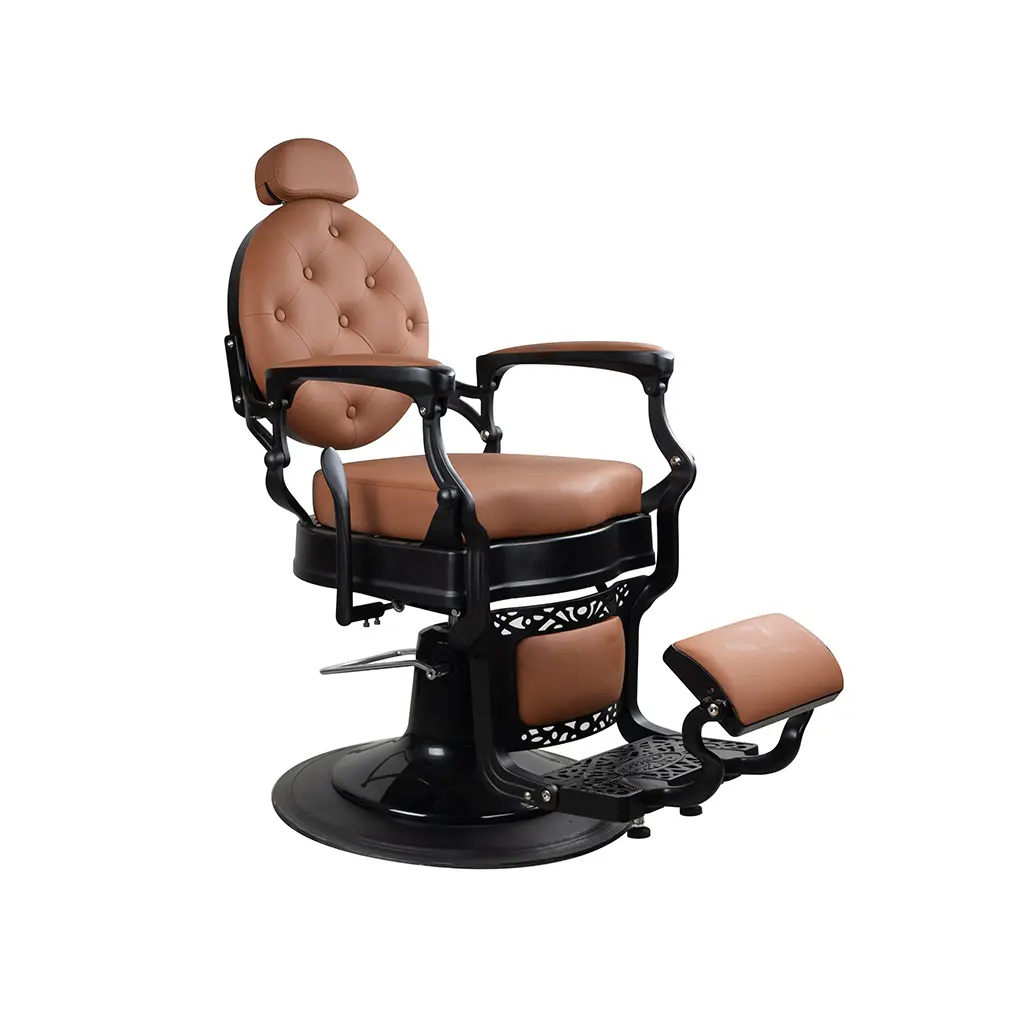 Barber Chair FR-58019-A3 | Black Matte | Dubai Orange (031)