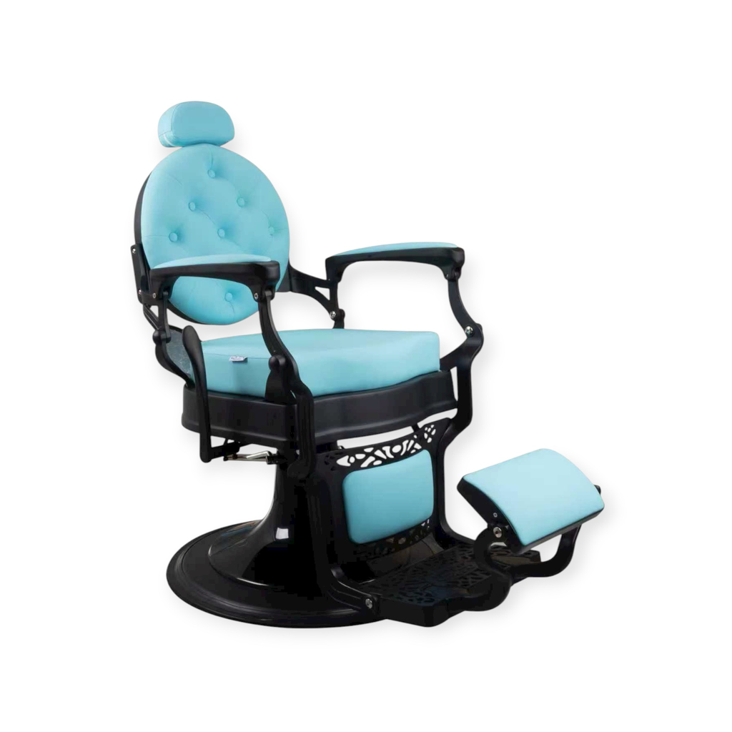 Barber Chair FR-58019-A3 | Black Matte | Dubai Blue (039)