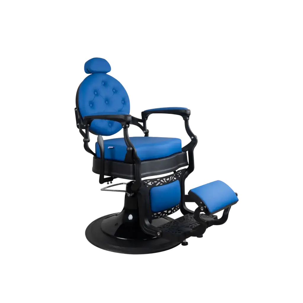 Barber Chair FR-58019-A3 | Black Matte | Dubai Blue (028)