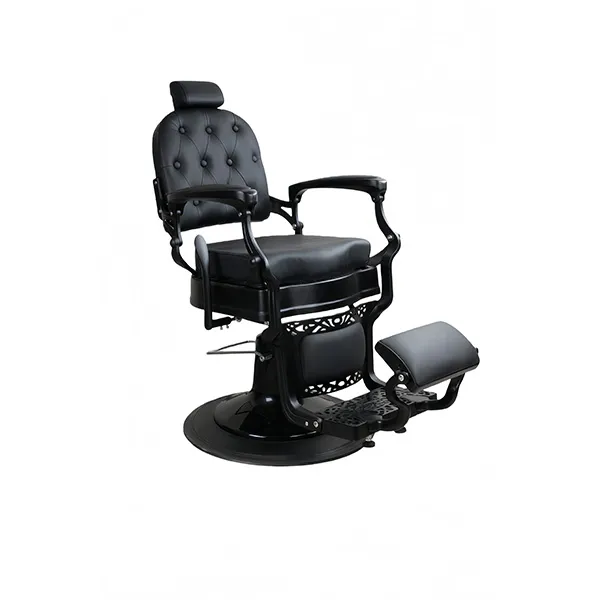 Barber Chair FR-58028-HC | Matte Black | Square Back | Seattle Black (011)