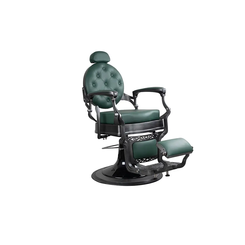 Barber Chair FR-58014-HC | Brushed Grey | Edmonton Green (026)