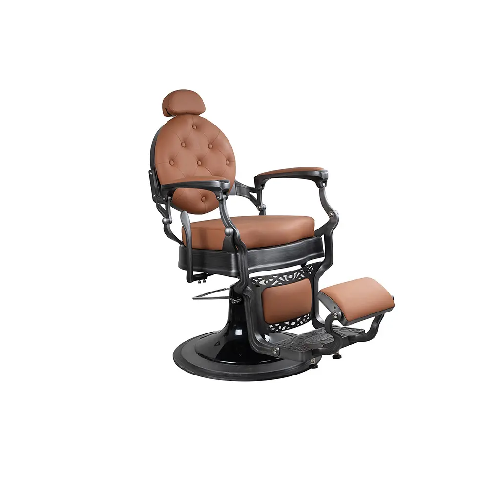 Barber Chair FR-58014-HC | Brushed Grey | Edmonton Orange (031)