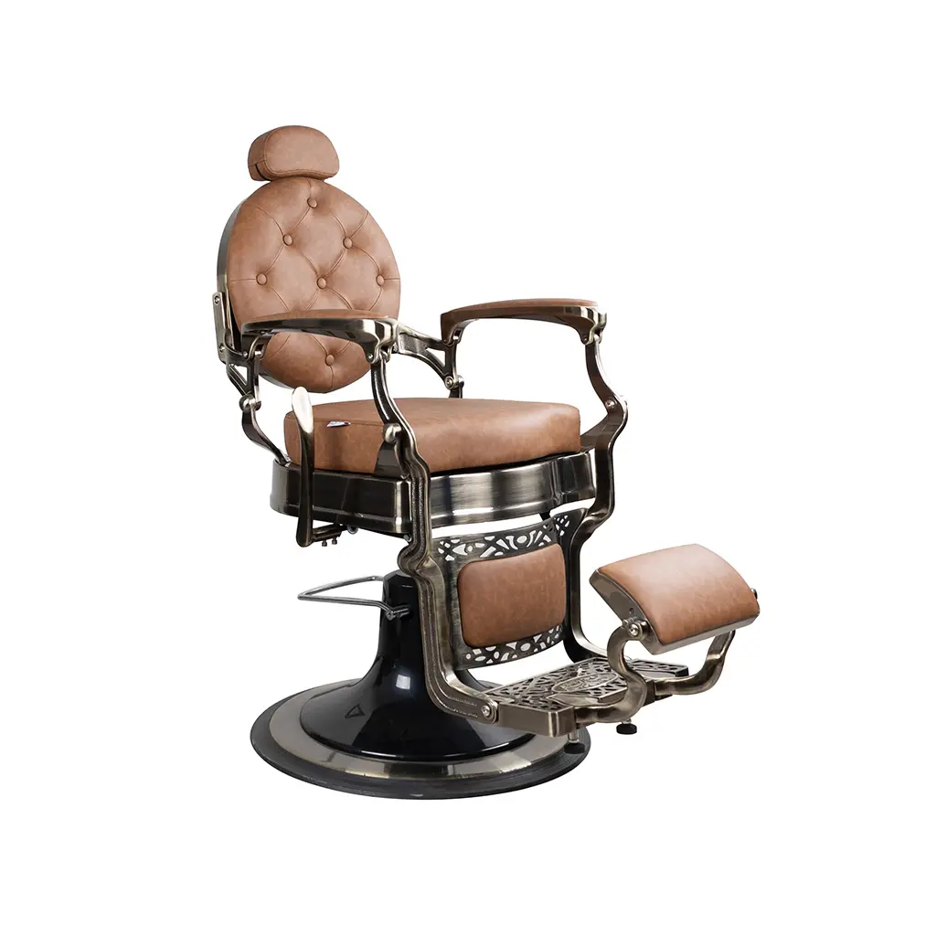 Barber Chair FR-58014-HC | Bronze Chrome | Winnipeg Tan (035)