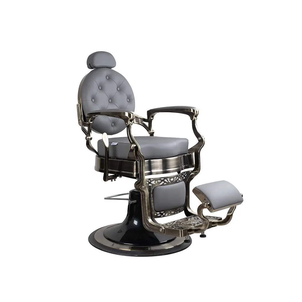 Barber Chair FR-58014-HC | Bronze Chrome | Winnipeg Grey (034)