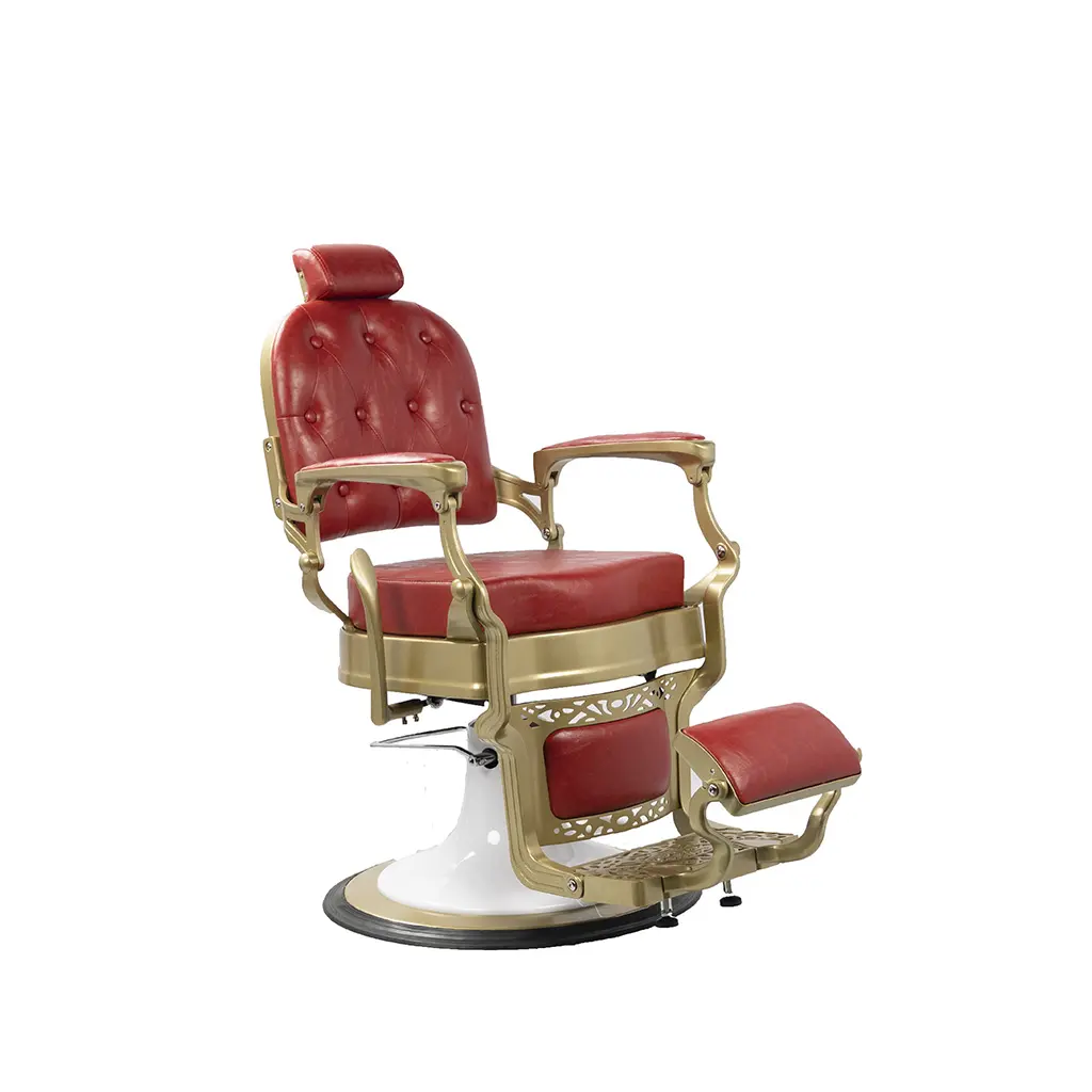 Barber Chair FR-58028-HC | Gold Painting Frame | Soul Red (006)