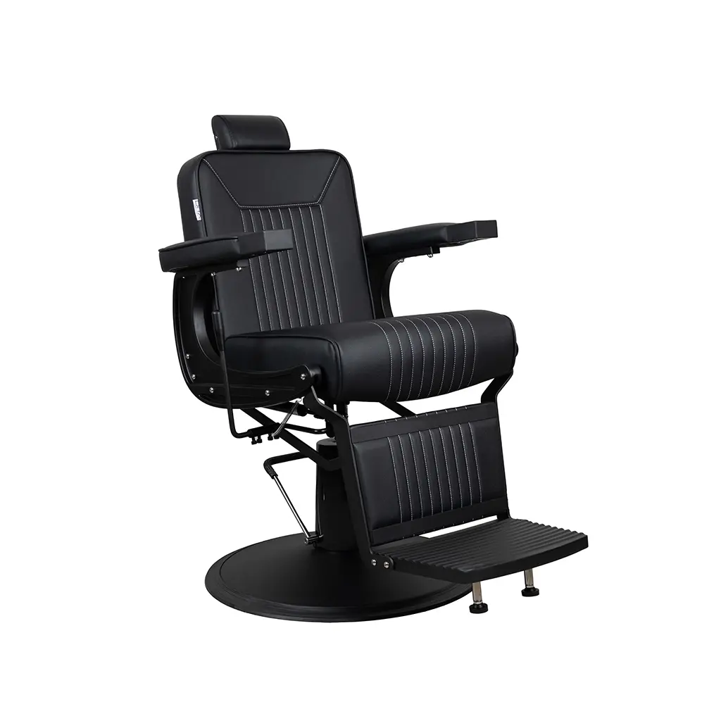 Barber Chair FR-58006-L | Black Matte | Bologna Black (004)