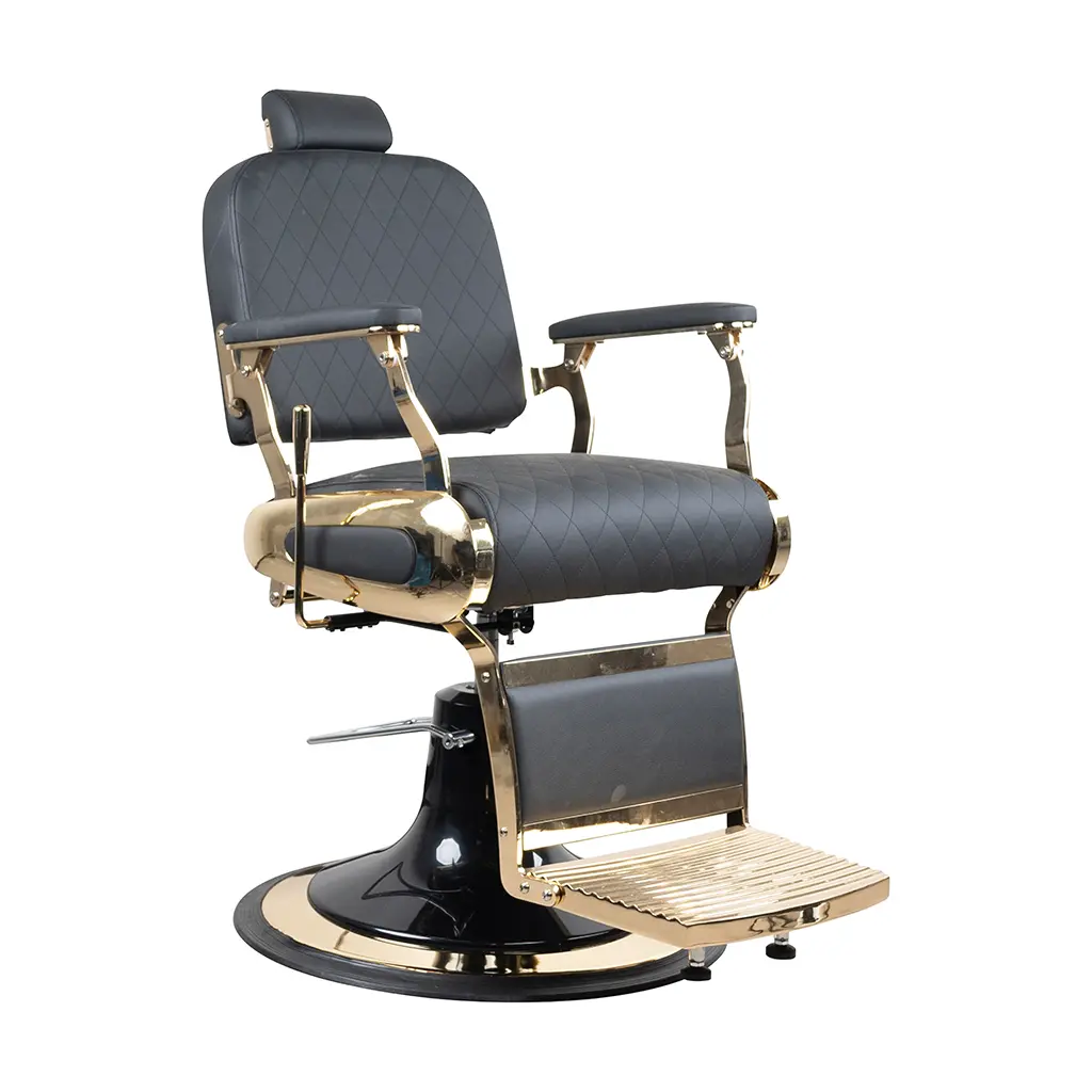 Barber Chair FR-58011G-A3 | Gold Frame | Appola Black (004)