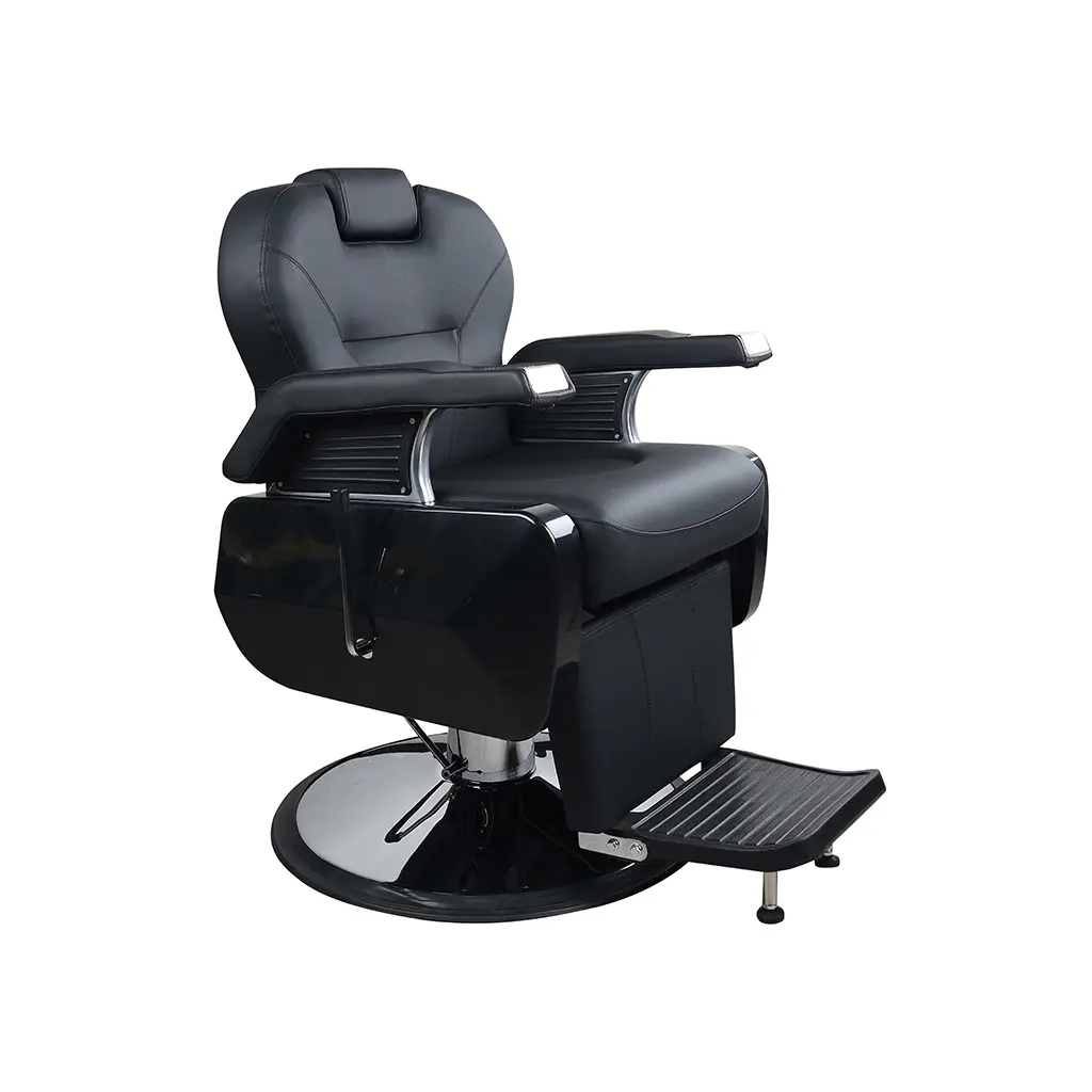 Barber Chair FR-58041B-B2 | Black Frame | Milan Black (004)