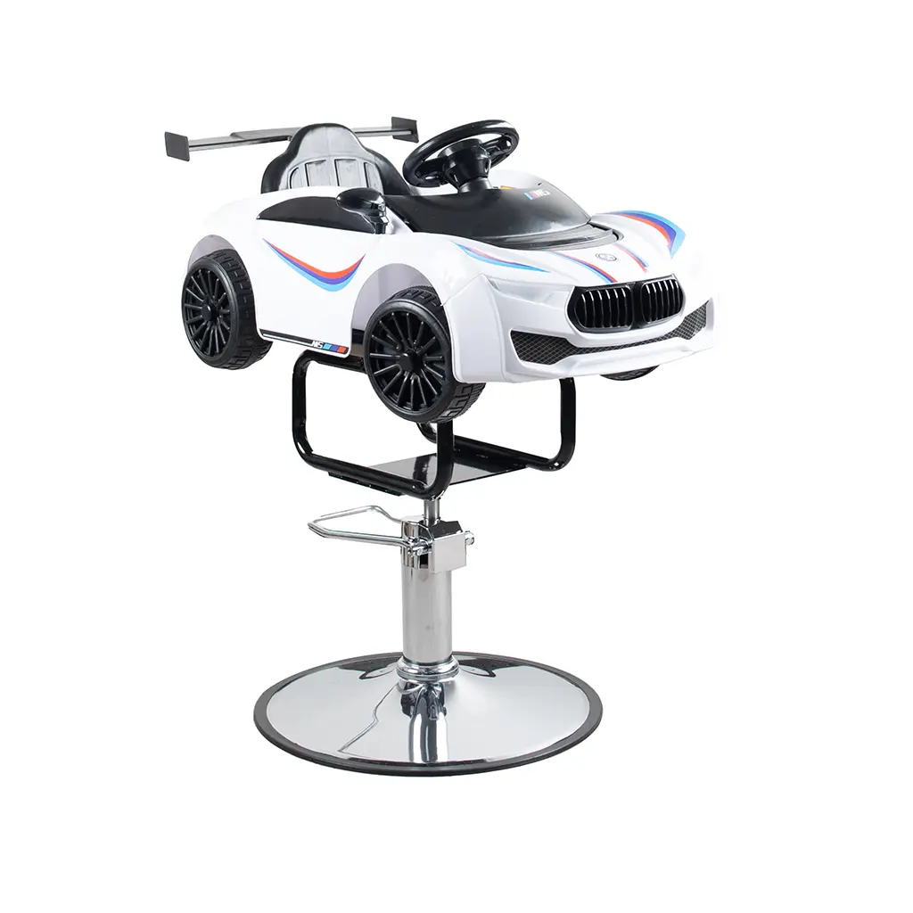 [Children Chair FR-33007 White] Children Barber Chair FR-33007 White | Kids Salon Chair with Steering Wheel