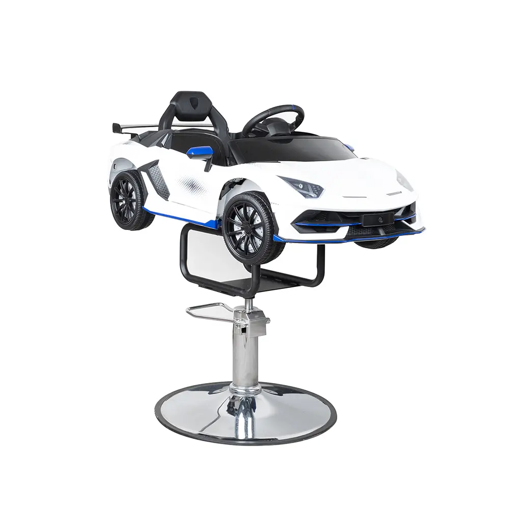 [Children Chair FR-33011-WT] Children Barber Chair FR-33011-WT Madrid White | Kids Salon Chair with Car Design