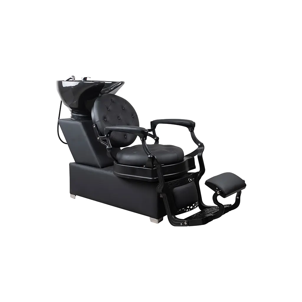 Shampoo Chair Oslo | FR-78025 Black Matte Frame | Black (004)