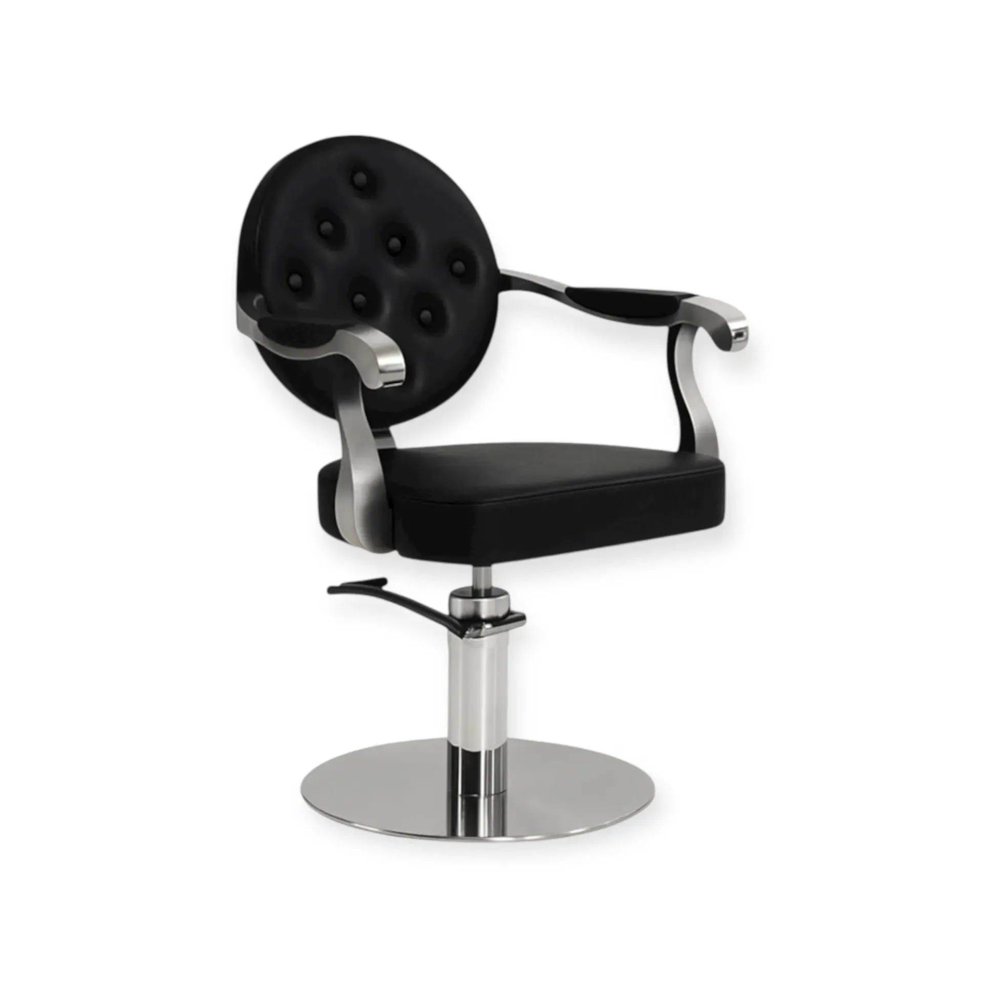 Salon Chair FR-88065-E2 | Silver Frame | Bern Black (004)