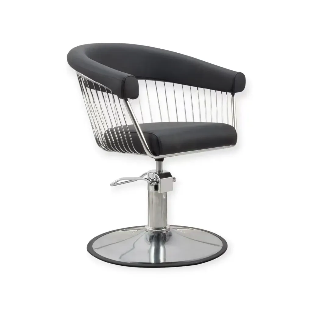 Salon Chair FR-88064-C1 | Silver Frame | Black (004)