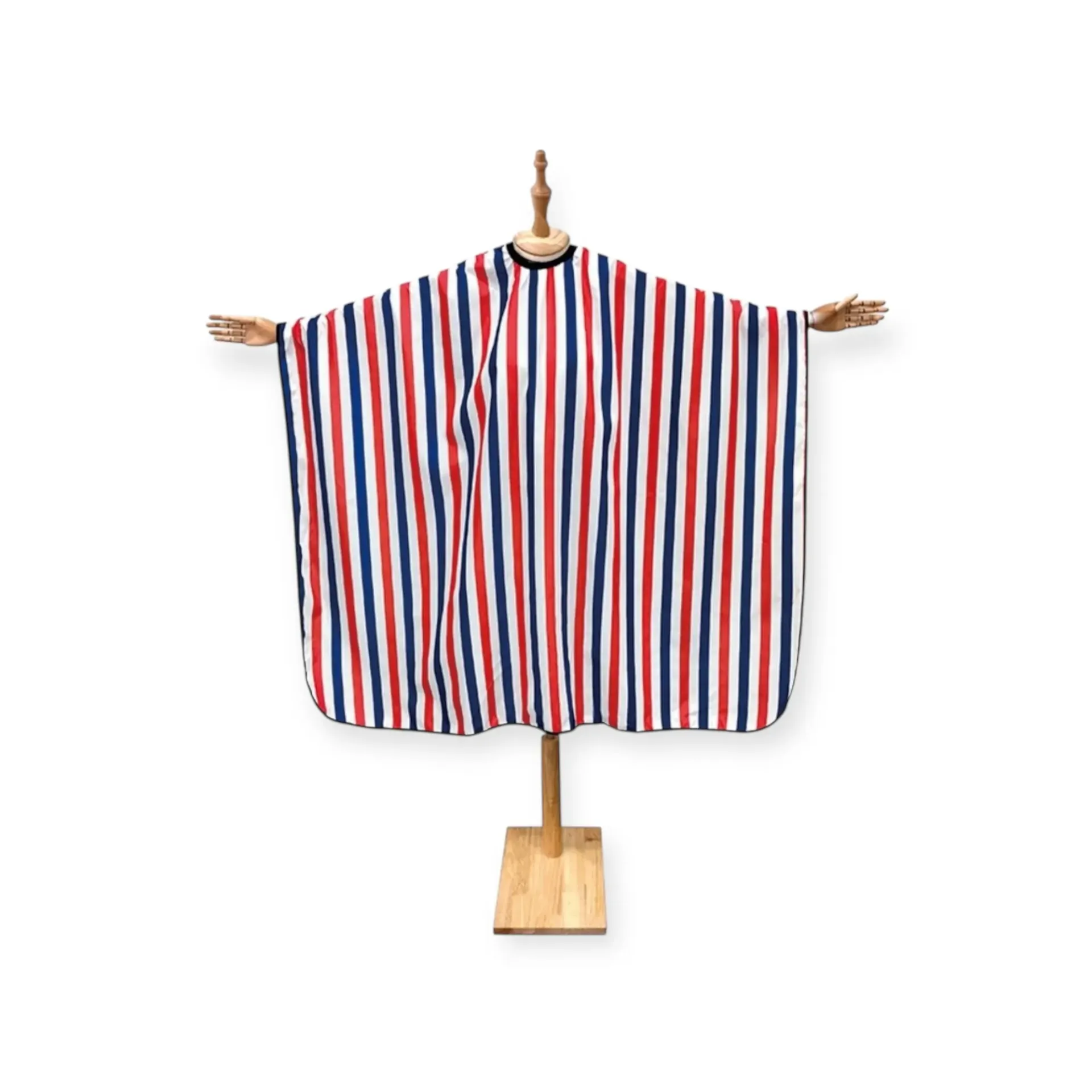 [800-3 / WS-223] DITA Barber Cape - Classic Tricolor Stripe Cutting Cape