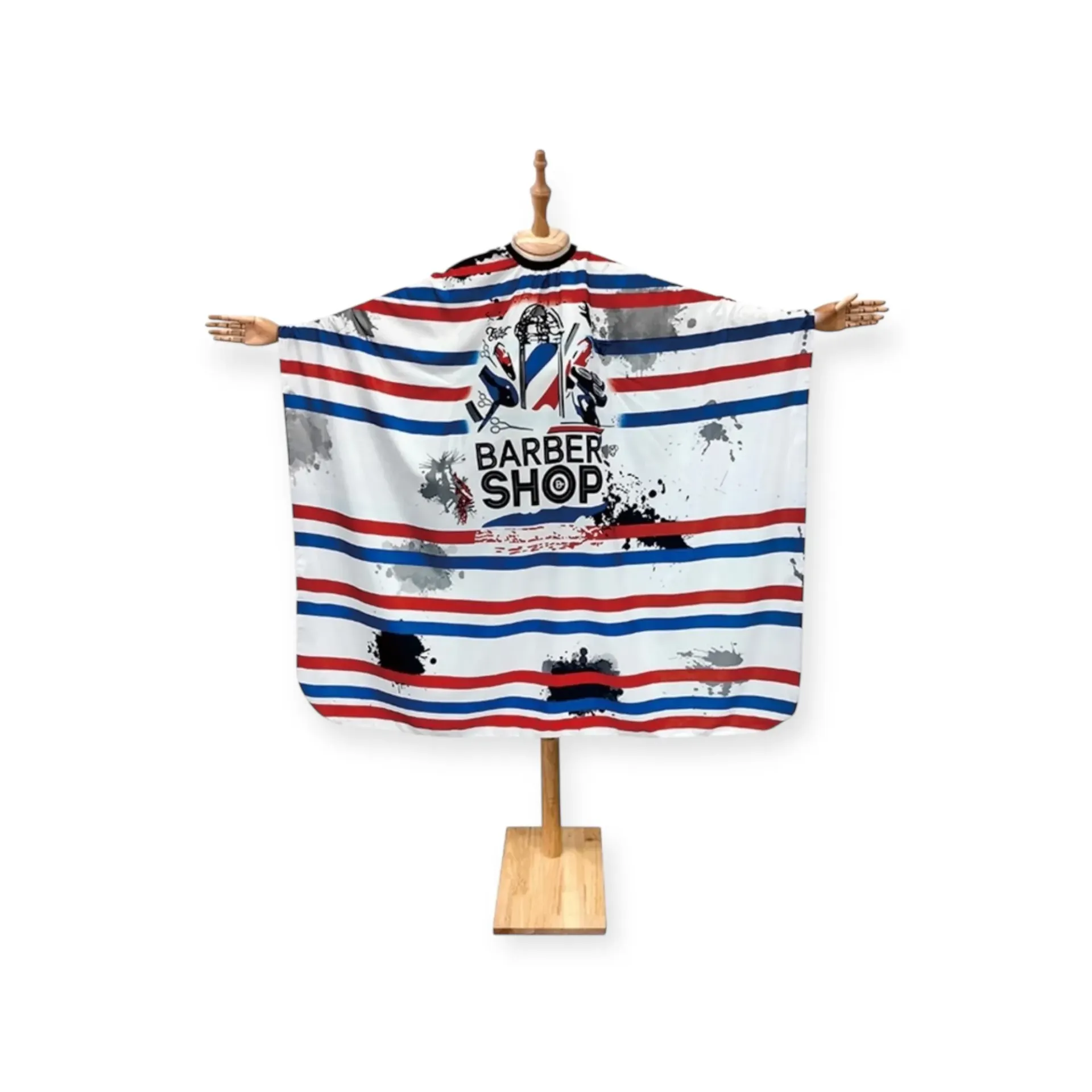 [800-18 / WS-268] DITA Barber Cape – Classic Barbershop Stripe Cutting Cape
