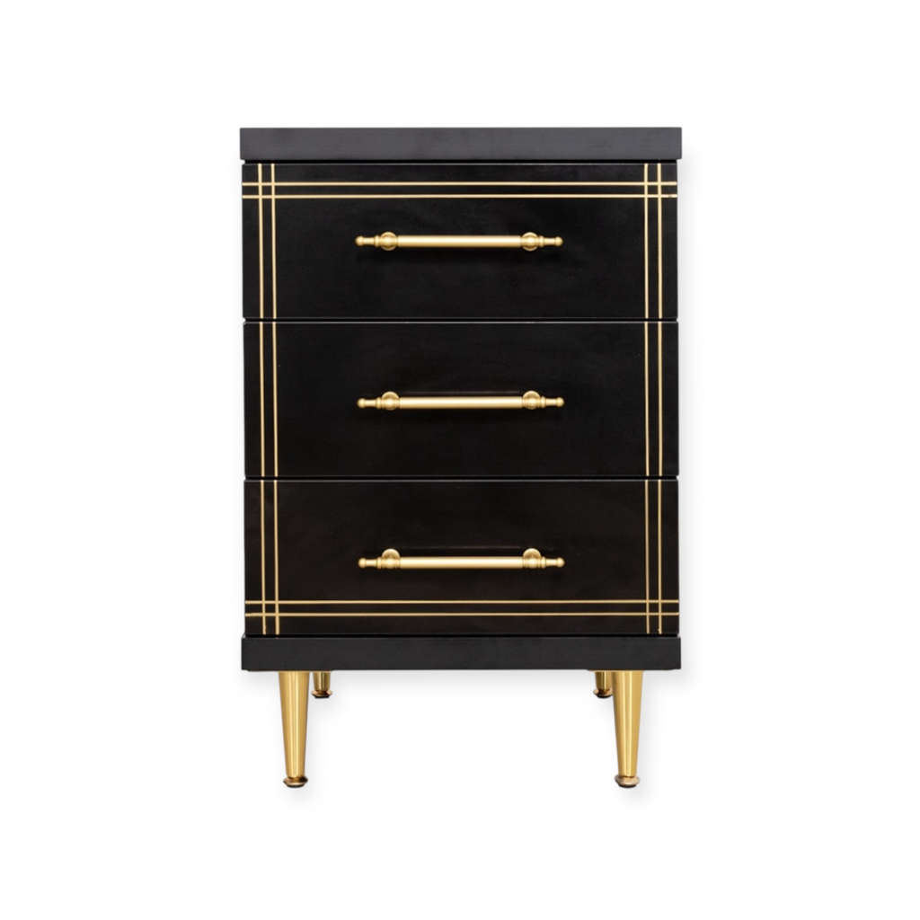 [ST-19-BLK-3DR] Cabinet ST-19 Black | 3-Drawer Storage Unit with Sleek Black Finish