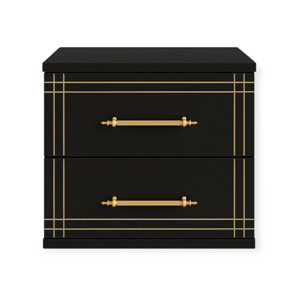 [K2-BLK-TR-2D-BLACK] Cabinet K2 Black TR | 2-Drawer Storage Unit with Black Finish