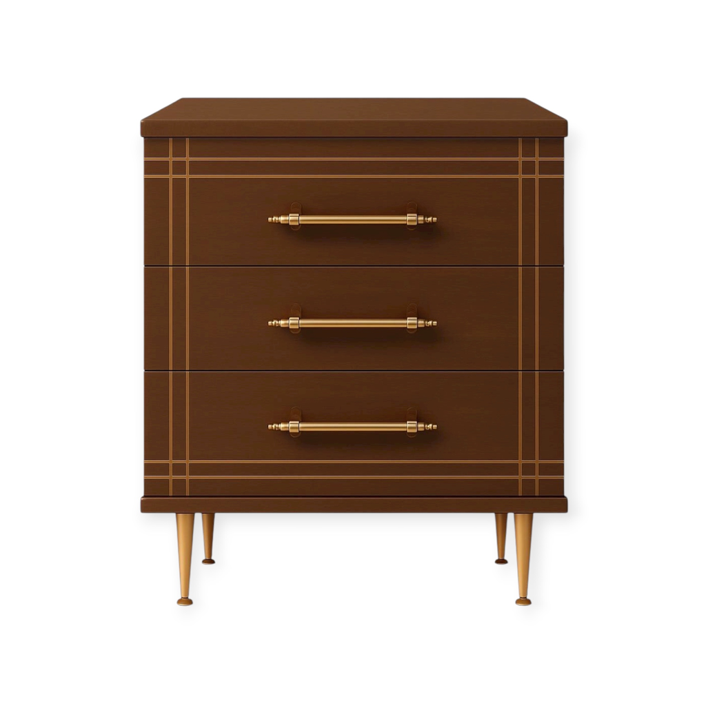 [K3-BAROK-TR-3DR-GOLD] Cabinet K3 Barok TR | 3-Drawer Storage Unit with Gold Accents