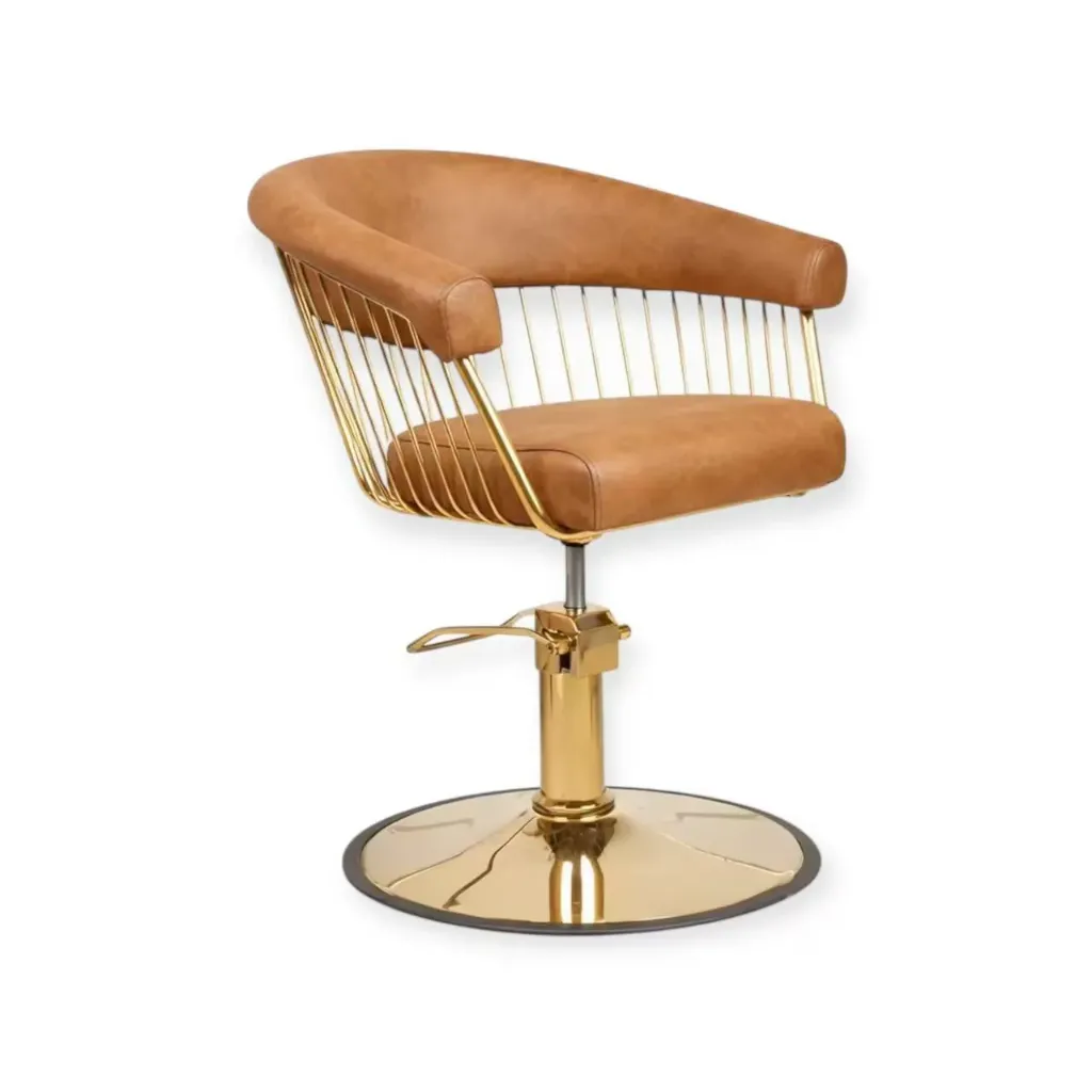 Salon Chair FR-88064-C4 | Gold Frame | Tan (035)