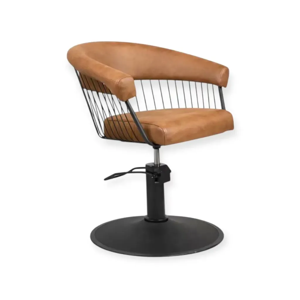 [Salon Chair FR-88064-C4 | Black | Tan (035)] Salon Chair FR-88064-C4 | Black | Tan (035)