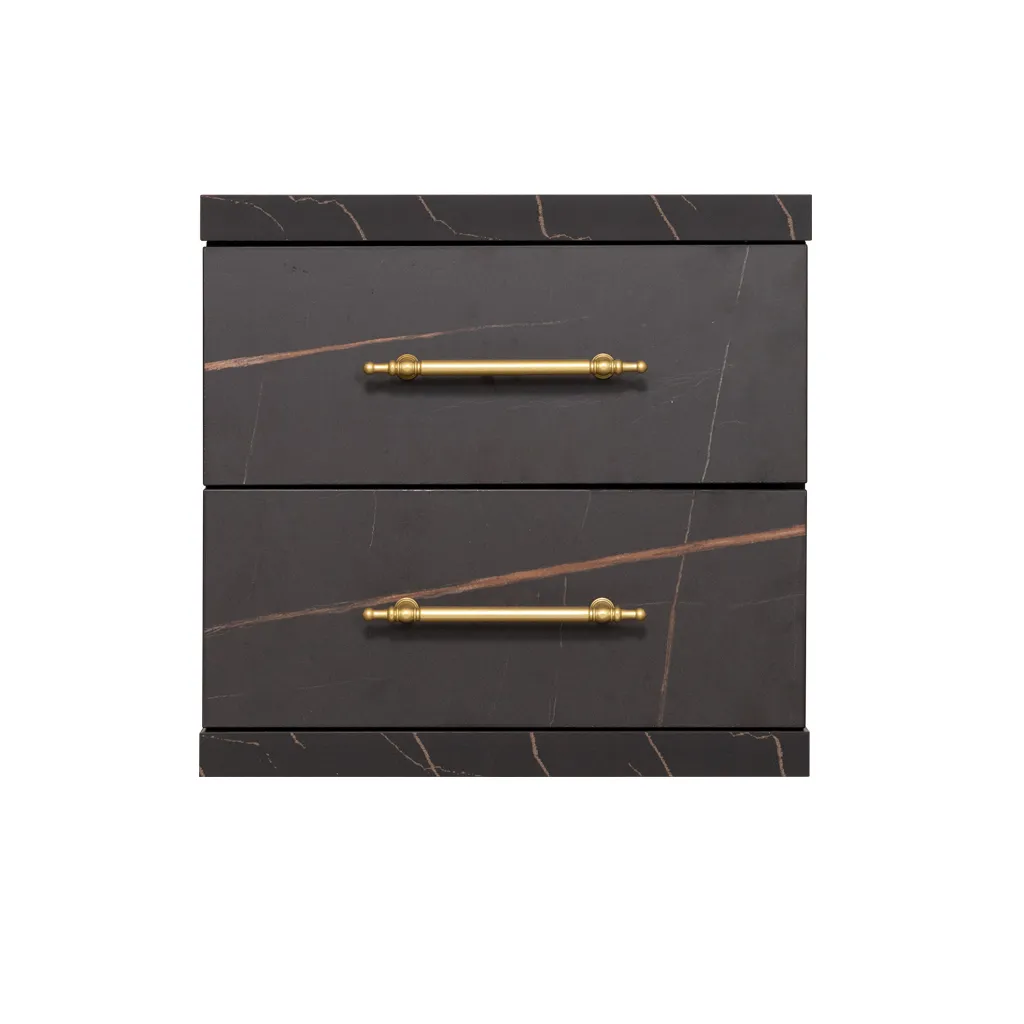 [ST-20-8033-1-2DR] Cabinet ST-20 | Colour 8033-1 | 2-Drawer Storage Unit with Gold Accents