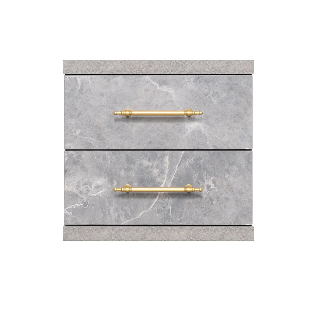 [ST-20-8037-1-2DR] Cabinet ST-20 | Colour 8037-1 | 2-Drawer Storage Unit with Gold Accents