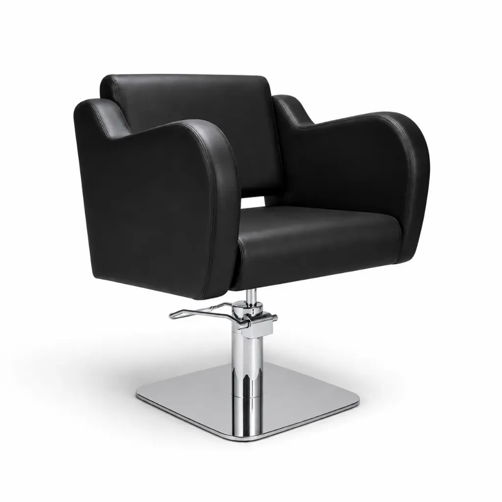 Salon Chair FR-88007-C1 | Silver Frame | Black (004)