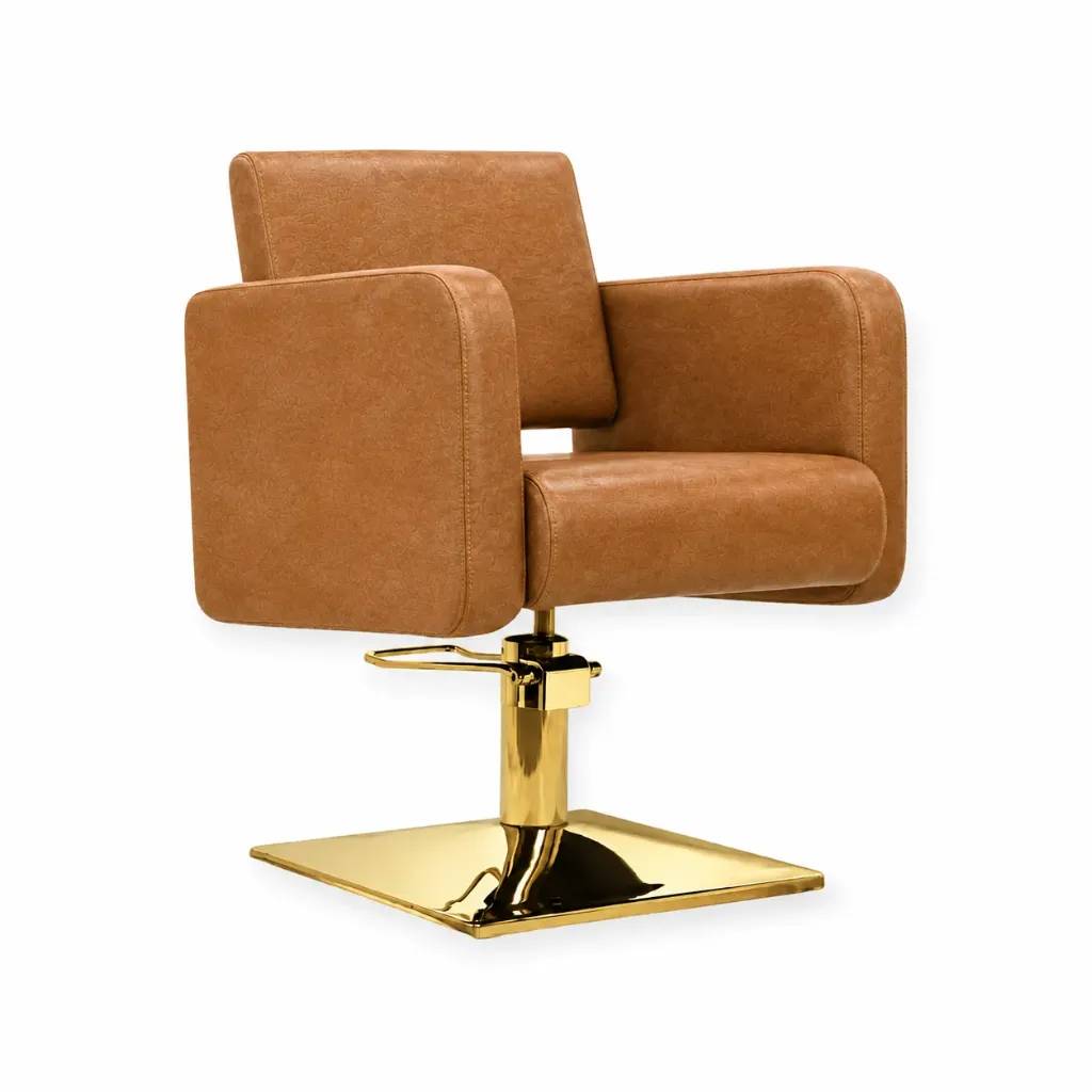 Salon Chair FR-88006-C6 | Gold Frame | Tan (035)