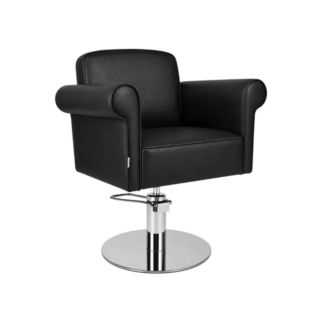 Salon Chair CZ-002BK-C1 | Silver Frame | Black (004)