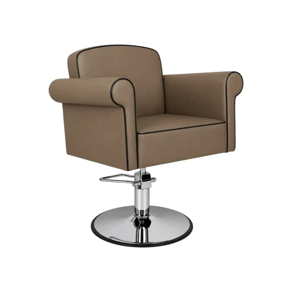 Salon Chair CZ-002LT-C1 | Silver Frame | Brown