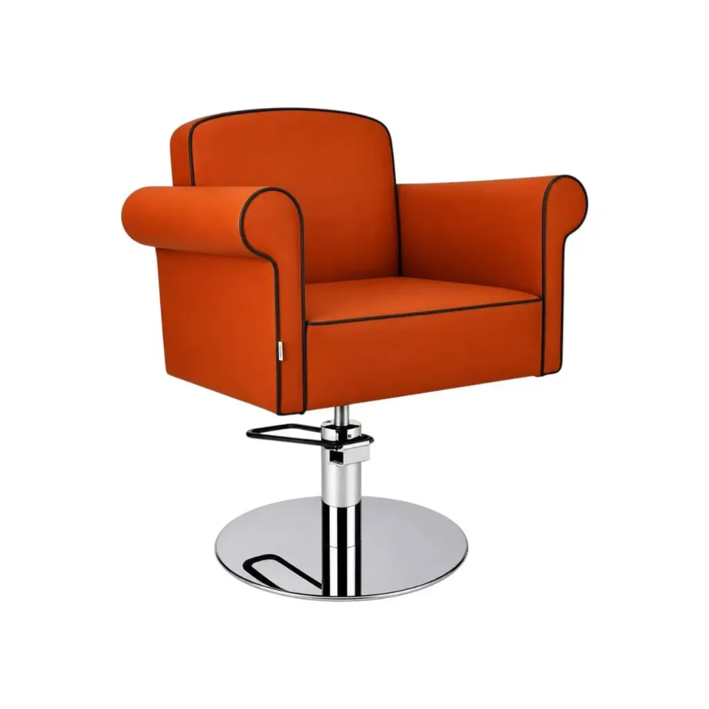 Salon Chair CZ-002OG-C1 | Silver Frame | Orange